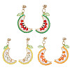 304 Stainless Steel Glass Fruit Dangle Stud Earrings EJEW-MZ00524-2