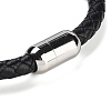 Natural Fuchsite Round Bead Braided Leather Cord Bracelets for Men Women BJEW-A009-11P-01-3