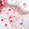 60Pcs 3 Colors Valentine's Day Themed UV Plated Plastic Beads DIY-SP0003-06-3