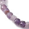 Natural Mixed Gemstone Cube Beads Stretch Bracelets for Women BJEW-JB13179-6