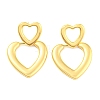 Rack Plating Brass Hollow Heart Dangle Stud Earrings EJEW-A028-04G-1