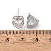 Brass Micro Pave Clear Cubic Zirconia Stud Earrings EJEW-C174-02A-P-5