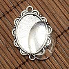 25x18mm Oval Dome Clear Glass Cover and Antique Silver Alloy Cabochon Connector Settings Sets DIY-X0082-AS-NF-3