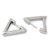 Rack Plating Triangle Brass Micro Pave Cubic Zirconia Hoop Earrings EJEW-Z059-14P-3