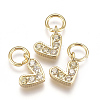 Brass Micro Pave Cubic Zirconia Charms ZIRC-F111-08G-04-1