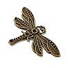 Tibetan Style Alloy Dragonfly Pendant Rhinestone Settings TIBEP-922-AB-FF-2