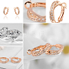 Real Rose Gold Plated Fashion Tin Alloy Austrian Crystal Hoop Earrings EJEW-AA00057-22-4