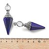 Dyed Natural Lapis Lazuli Faceted Cone Big Pendants G-P552-04P-02-3