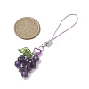 Grape Natural Amethyst Pendant Decorations HJEW-JM02161-3