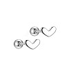 Anti-Tarnish Heart Rhodium Plated 999 Sterling Silver Earlobe Plugs for Women EJEW-S215-29P-02-1