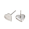 Tarnish Resistant Earring Cabochon Settings 304 Stainless Steel Ear Studs Blank Settings X-STAS-Q170-12-1