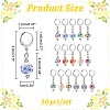 Round with Flower Pattern Handmade Printed Porcelain Ceramic Pendant Stitch Markers HJEW-AB00459-2