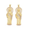 Religion Brass Micro Pave Clear Cubic Zirconia Pendants KK-N287-46C-G-1