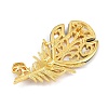 Brass Micro Pave Cubic Zirconia & Shell Brooch JEWB-C0410-03G-2