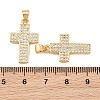 Brass Micro Pave Clear Cubic Zirconia Pendants CU-CBADC6C-05G-01-3