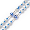 Glass Pearl & Acrylic Rosary Bead Necklace NJEW-TA00041-01-5