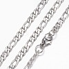 Non-Tarnish 304 Stainless Steel Figaro Chain Necklaces STAS-P101-71P-1