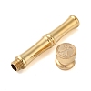 Golden Tone Brass Wax Seal Stamp Head with Bamboo Stick Shaped Handle LS-STAM-K001-05G-X-2