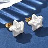 304 Stainless Steel Plastic Imitation Pearl Stud Earrings EJEW-R030-01G-03-2