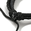 PU Leather & Waxed Cords Triple Layer Multi-strand Bracelets BJEW-F468-09-4