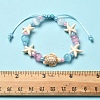 Synthetical Turquoise & Glass Beads Bracelets BJEW-FS00021-5