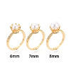 Crown Shape Brass Micro Pave Clear Cubic Zirconia Cup Peg Ring Settings X-KK-T076-18G-4
