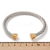 304 Stainless Steel Cuff Bangles BJEW-M136-01C-PG-5