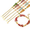 Brass Micro Pave Cubic Zirconia Link Chain Bracelets for Women BJEW-H639-01G-2
