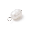 10Pcs 2 Colors Natural Cultured Freshwater Pearl Rice Charms PALLOY-JF03921-6