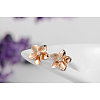 Flower Real 18K Rose Gold Plated Fashion Eco-Friendly Alloy Micro Pave Cubic Zirconia Stud Earrings EJEW-AA00100-RG-2