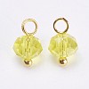 Electroplated Glass Charms GLAA-P038-05G-2