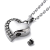 304 Stainless Steel Crystal Rhinestone Heart Urn Ashes Necklaces STAS-Z106-04P-4