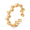 Ion Plating(IP) 304 Stainless Steel Oval Wrap Open Cuff Ring for Women RJEW-E063-15G-02-1