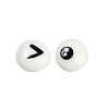 White and Black Flat Round Cartoon Resin Cabochons LS-CRES-Q009-01J-1