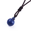 Natural Lapis Lazuli Pendant Necklaces NJEW-P241-A06-3