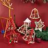 6 Sets 6 Style Christmas Tree & Star & Bell Wooden Ornaments DIY-SZ0003-39-5