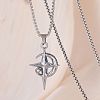 Star Moon Stainless Steel Crystal Rhinestone Pendant Necklaces FS-WGC8607-01-2