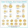 240Pcs 12 Styles Alloy Beads Caps FIND-UN0015-69-3