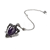 Natural Amethyst Triangle Dowsing Pendulum Pendants G-G022-01AS-01-2