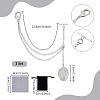 Brass Clip Pocket Watch Chain HJEW-PH02443-2