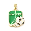 Football Theme Brass Enamel Pendants KK-A303-01E-G-1