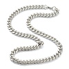 304 Stainless Steel Cuban Link Chain Bracelets & Necklaces Jewelry Sets SJEW-B019-03C-P-5