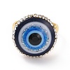 Adjustable Lampwork Evil Eye Ring with Rhinestone RJEW-A011-06G-3