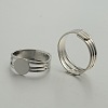 Adjustable Brass Pad Ring Setting Components for Jewelry Making KK-J181-40P-1