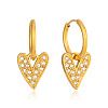 304 Stainless Steel Rhinestone Hoop Dangle Earrings for Women BD6871-5