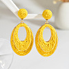Oval Raffia Dangle Stud Earrings FS-WG8712C-09-1