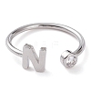 Brass Micro Pave Clear Cubic Zirconia Cuff Rings RJEW-J074-01P-N-1