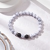 Natural Howlite Round Beads Stretch Bracelets BJEW-JB11493-01-1