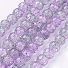 Spray Painted Crackle Glass Beads Strands CCG-Q002-10mm-02-1