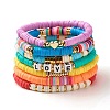 Polymer Clay Heishi Beads Stretch Bracelets Set BJEW-SZ0002-06-1